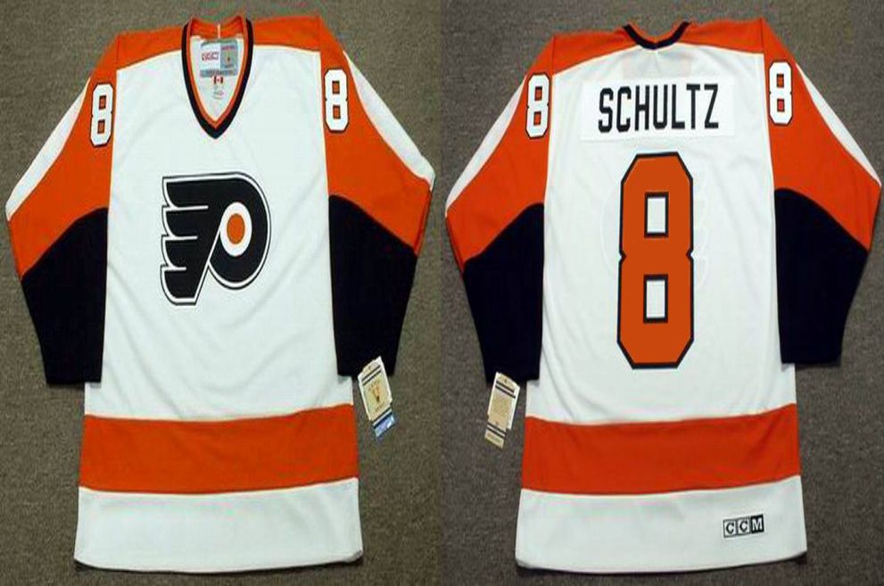 2019 Men Philadelphia Flyers #8 Schultz White CCM NHL jerseys